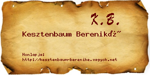 Kesztenbaum Bereniké névjegykártya